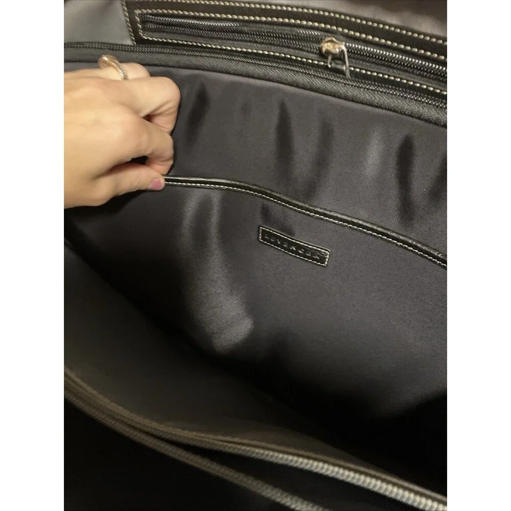 Levenger Black Leather Laptop Bag Messenger Unisex Brief Case